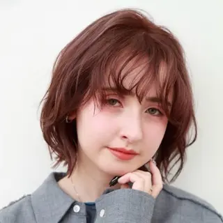 ミディアム ハイトーン/ボブ/ ハイライト🤍涼介のヘアスタイル