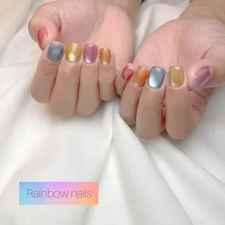 ネイル Rainbow nailsくろちゃんのネイルデザイン