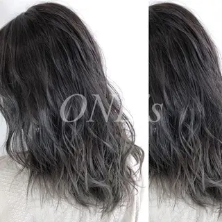 ロング カラー JuNブリーチに 縮毛矯正するプロのヘアスタイル