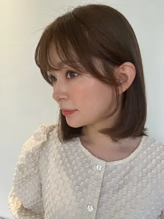 ミディアム カラー 小顔カット得意🌟 岩渕麻由のヘアスタイル