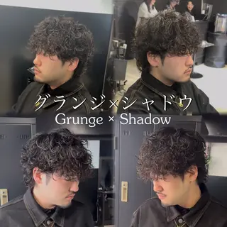 ショート パーマ メンズ メンズ専門 美容師✨ アメ村 堀江颯瑛のヘアスタイル