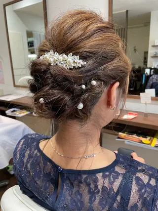 セミロング ヘアアレンジ 絹村 健人のヘアスタイル