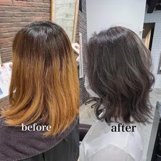 ミディアム カラー ヘアアレンジ キッズ 五反田　美容院☆張 明星☆韓国ヘアのヘアスタイル