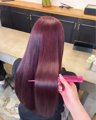 ロング カラー 🌷ラベンダーピンク 顔まわり🌷ねいろのヘアスタイル