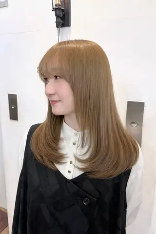 ロング Belle 並木通り店所属・rena/レイヤー /顔まわりカットのヘアスタイル