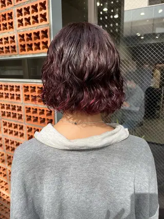 ミディアム カラー パーマ 表参道/髪質改善・ 透明感 colorのヘアスタイル