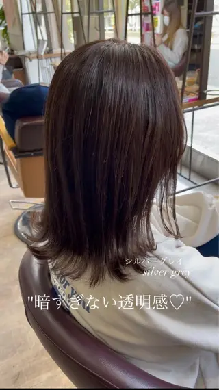 セミロング メンズバレイヤージュ 斉藤春のヘアスタイル