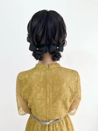 ミディアム ヘアアレンジ ヘアセットサロン /上坪愛美のヘアスタイル