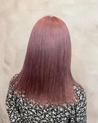 ミディアム カラー ヘアアレンジ 【ピンク/韓国ヘア/ ヘアセット】亜海のヘアスタイル