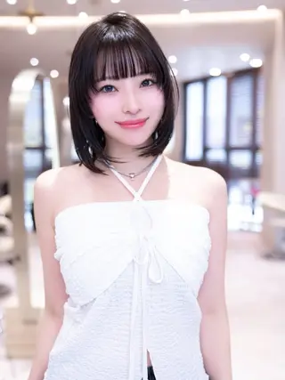 ミディアム カラー 渋谷/レイヤーボブ・ 韓国ボブ特化/楓のヘアスタイル