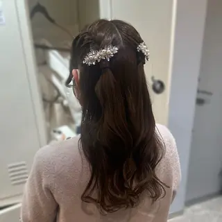 セミロング カラー ヘアアレンジ 縮毛矯正+モテカラー 🎀✨MIHOのヘアスタイル