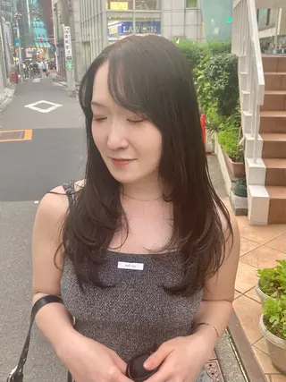 セミロング カラー ウルフレイヤー エクステ/kokiのヘアスタイル