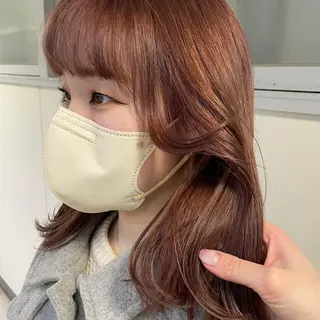 セミロング カラー ヘアアレンジ maoブリーチ無し 似合わせカラーのヘアスタイル