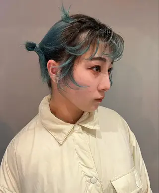 ミディアム カラー 美髪・シールエクステ ホソタニリョウコのヘアスタイル