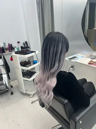 ロング カラー ヘアアレンジ 👑垢抜け韓国ヘア ハッシュカット唯澄のヘアスタイル