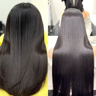 ロング パーマ ブリーチなしカラー I 髪質改善Ⅰたつやのヘアスタイル