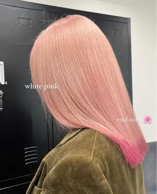 ミディアム カラー ヘアアレンジ ハイトーン/透明感 髪質改善/rinaのヘアスタイル