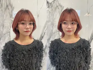 ミディアム カラー 🦋顔周りカット/レ イヤー/ユリ🦋のヘアスタイル