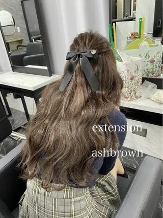 ロング カラー エクステ🩵ブリーチ 韓国ヘア🩵KAEのヘアスタイル