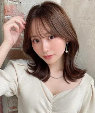 ミディアム 🧡くびれヘア/前髪 顔周り🧡久原結衣のヘアスタイル