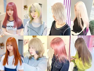 セミロング カラー ダメージレスブリーチ HIROSHIのヘアスタイル