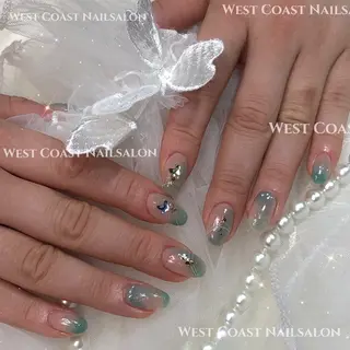 ネイル リボン、ガーリー パーツ放題専門店のネイルデザイン