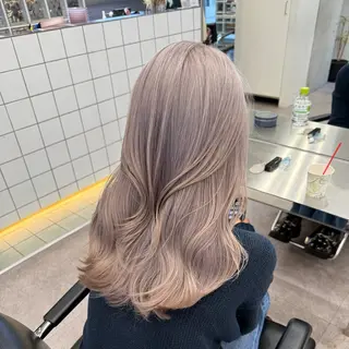 セミロング カラー ミルクティーベージュ /sara💛のヘアスタイル