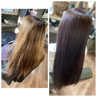 ロング カラー ハイライト/インナー /ブリーチ/レイヤーのヘアスタイル