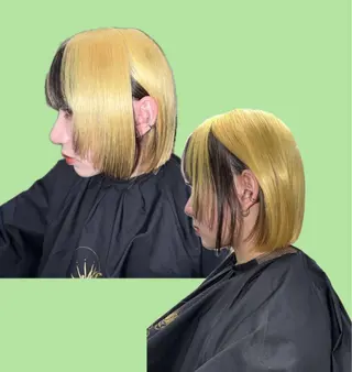 ミディアム カラー 岡山ハイトーン・ ルーツカラー/こもものヘアスタイル