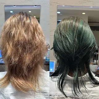 ミディアム カラー 頭から整える美容師 松田のヘアスタイル