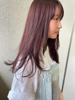 ロング カラー mei｜顔まわり ×透明感カラーのヘアスタイル