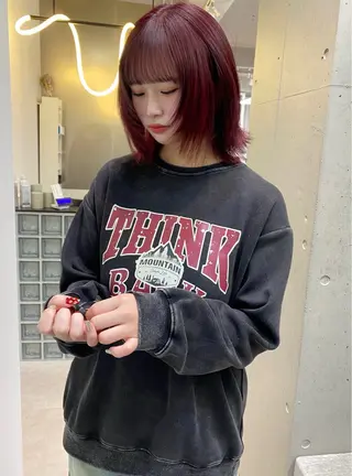 ミディアム カラー 韓国/レイヤー/艶髪 ルキアのヘアスタイル