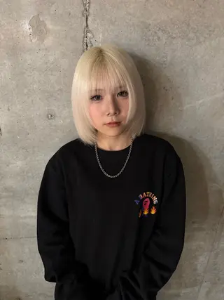 ロング カラー ハイトーン特化/ 複雑履歴修正/拓真のヘアスタイル