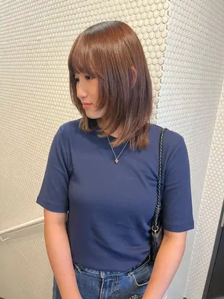 ミディアム 髪質改善/レイヤー/ ボブ/磯野史歩のヘアスタイル