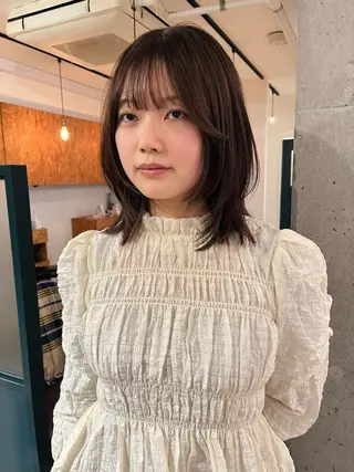 ミディアム 暖色/パーマ 🌼クニトウメイのヘアスタイル