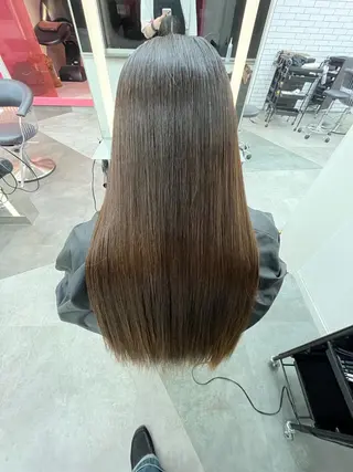 ミディアム 山崎/ボブ縮毛矯正 レイヤー髪質改善のヘアスタイル