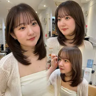 セミロング ちのレイヤー/ハッ シュカット🌷💝のヘアスタイル