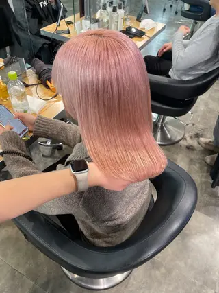 ミディアム カラー ハイトーン 横浜💞ミオのヘアスタイル