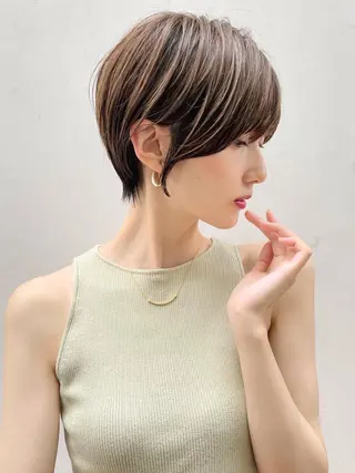 ショート カラー 縮毛/ショート/ ボブ/レイヤー/小原のヘアスタイル