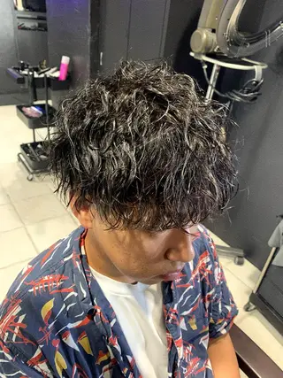 ショート メンズ メンズパーマ/難波/ 心斎橋　室園亮佑のヘアスタイル