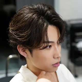 ミディアム メンズ パーマ ハイトーン/メンズ スタイル✂/りゅうのヘアスタイル