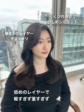 セミロング 🎀大竹美侑／顔まわ りカット／レイヤーのヘアスタイル