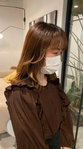 ミディアム 柔らかベージュ🩰/ 新潟駅/くるみのヘアスタイル