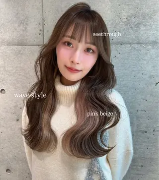 セミロング 💖しの💖韓国ヘア レイヤーカットのヘアスタイル