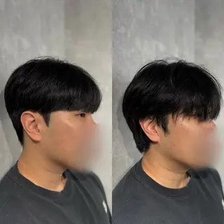 ショート パーマ メンズ 韓国メンズヘア/ ダウンパーマ/歩夢のヘアスタイル