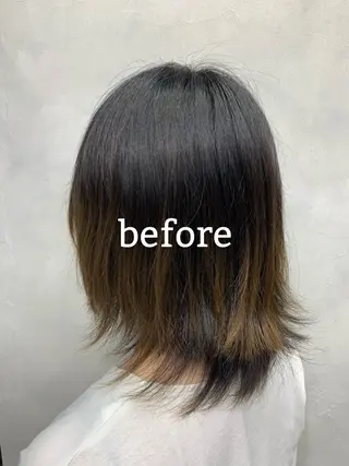 ミディアム カラー 新宿/韓国レイヤー 髪質改善カラー/角所のヘアスタイル