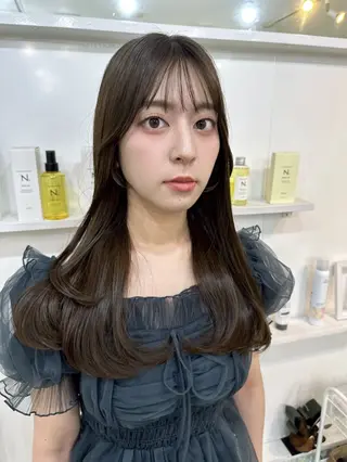 セミロング カラー 髪質改善/レイヤー ストウシンゴのヘアスタイル