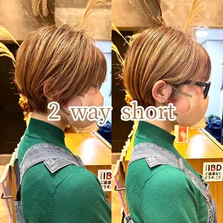 ショート ボブ・レイヤー 田中 励也のヘアスタイル