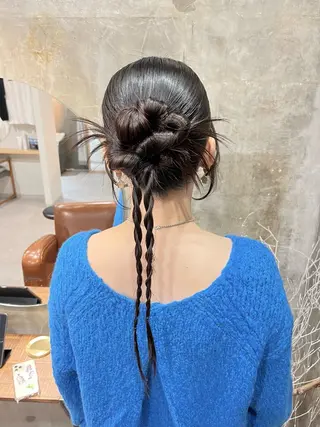 ロング カラー ヘアアレンジ Noele hair atelier(ノエルヘアアトリエ)所属・北上ゆい/個性派/ ナチュラルアレンジのヘアスタイル