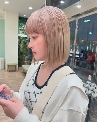 ミディアム ケアブリーチ 坪井佑樹のヘアスタイル